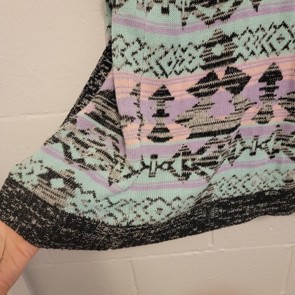 LA Hearts Cardigan Sweater Boho Pastel Aztec Open Front Size Medium #367 - Picture 9 of 13